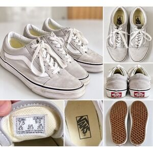 Vans Old Skool Gray Suede Canvas Sneakers Womens 9 Mens 7.5 Low Top Shoes